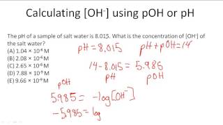 Calculating OH- using pH or OH