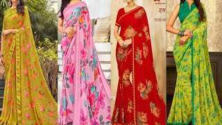 Laxmipati Flower Printed Haritalika Teej Special Saree | HaritalikaTeej Special Flower Printed Saree