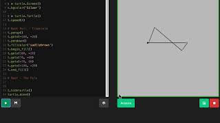 Python Code for Sailboat - A clasic aquatic vehicle with a hull and a tall triangular mast sail