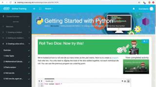 Getting Started with Python: 3 Creating a Dice Simulator- SOLUTION (VERSION 1)