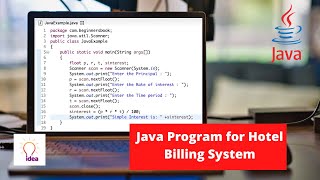 Java Program for Hotel Billing System | Java Project