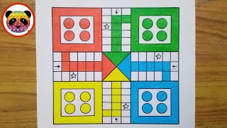 How to Draw Ludo Board Game On Paper / Ludo Drawing Step By Step Very Easy / Ludo Drawing