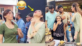 Actress Tamannaah and Mehreen Pirzada Latest FUNNY Video On Sets | News Buzz