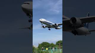 ANA B777-300 伊丹空港へ着陸間際のシーンです。