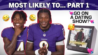 J.K. Dobbins, Gus Edwards On Which Raven Is Most Likely To Go On A Dating Show? | Baltimore Ravens