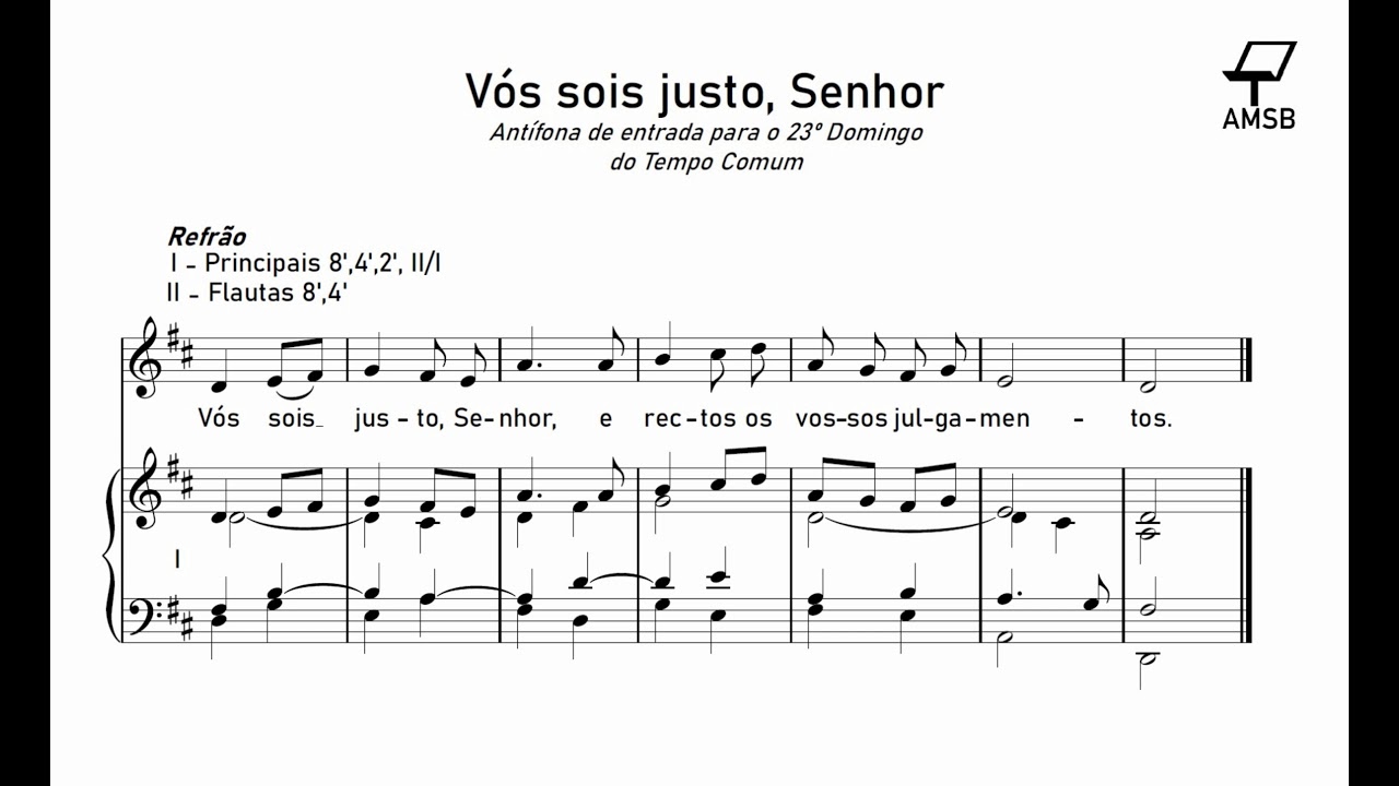 Vós Sois Justo, Senhor | AMSB - YouTube