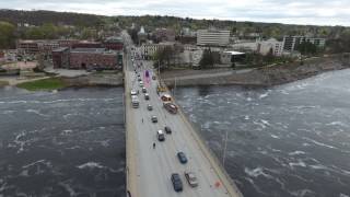 Sun Journal Aerial: Funeral Procession for Bud Caouette