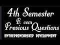 Entrepreneurship development/previous question papers for B. com students