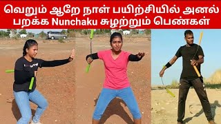 Nunchaku | 6 days training | Varsha & Monisha | Amazing performance | Freestyle nunchaks