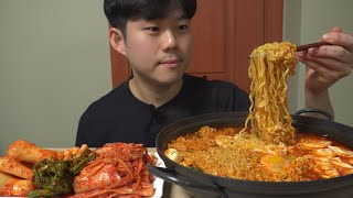 드디어 먹어보는 매콤하고 해장용으로 기가막힌 순두부 열라면 먹방~! [MUKBANG]