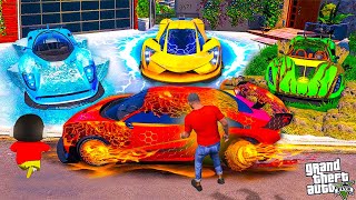 Franklin \u0026 Shinchan Found a Super Elemental (Earth,Fire,Water,Ice) Cars😱 in Gta 5 in Telugu