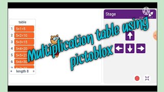 multiplication table program in pictoblox @ Hashmi's learning space