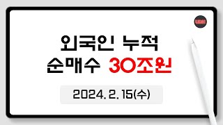 외국인 누적 순매수 30조원