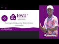 How to Apply Online at North West University