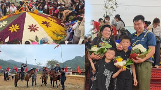 Dang and Thanh took their child to a New Year's festival to pray for a peaceful new year.
