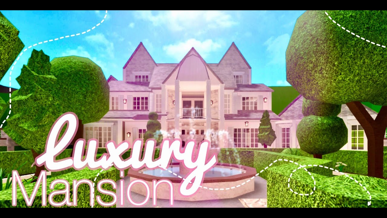 Bloxburg | No Large Plot - Luxury Blush Mansion - YouTube