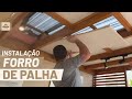 ✅Instalação do Forro de Palha em Pergolado de Madeira! 💛