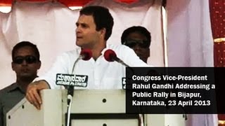 Congress Vice-President Rahul Gandhi Addressing a Public Rally in Bijapur, Karnataka - 23 April 2013