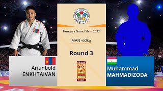 Ариунболд ЭНХТАЙВАН - Муҳаммад МАҲМАДИЗОДА, -60kg, Round 3, Hungary Grand Slam 2022