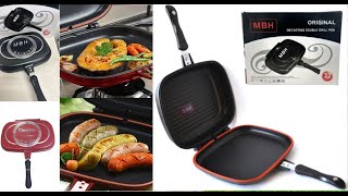 Двойная сковорода гриль Double Grill Pan 32 см двухсторонняя с антипригарным покрытием