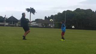 8 years old Stanley doing keepy uppies with  Wynton Rufer