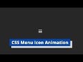 CSS Menu icon animation using | HTML | CSS | JAVASCRIPT | Web Design