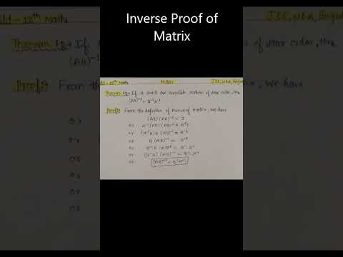 Inverse Of AB=Inverse B. Inverse A Proof Like And Subscribe For More🙏🏼🤧 ...