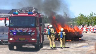 Demonstratie Autobrand tijdens Brandweer opendag - Brandweer Soesterberg en Politie met spoed!