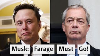 Breaking - Elon Musk Calls On Nigel Farage To Resign From Reform UK!