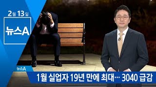 1월 실업자 19년 만에 최대…3040 취업자 급감 | 뉴스A