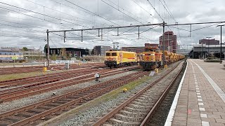 Strukton Rail Janny 1740 vertrekt met een werk trein van het station van Amersfoort Centraal