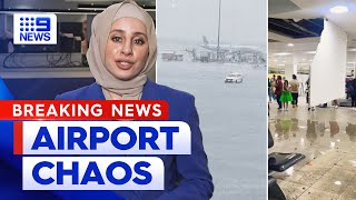 Storm cell causes chaos for those heading to Sydney Airport | 9 News Australia