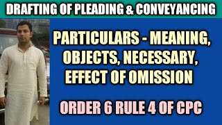 PARTICULARS | ORDER 6 RULE 4 OF CPC | NADEEM HAIDAR