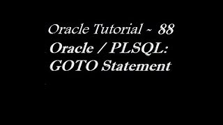 goto statement in oracle pl/sql