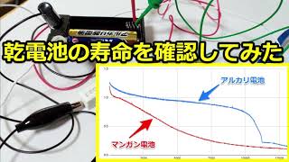 乾電池の寿命を確認してみた！アルカリとマンガンで比較。