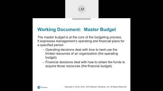 The Master Budget and Responsibility Accounting