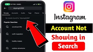How to fix Instagram Account Not Showing In Search | Instagram Id Not Showing Problem Solve