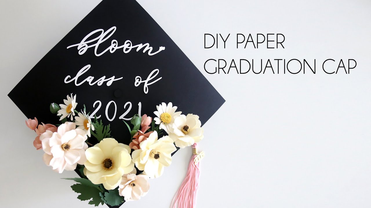 DIY Paper Graduation Cap (How To Make Flowers And Decorate, Free ...