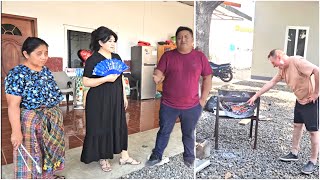 doña DORIS ayuda a don LUIS a preparar un rico asado al sabor  Argentino 😱