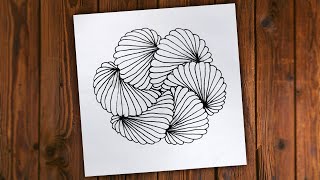 Zentangle Flowers Pattern #4 || Easy Zentangle Art #Shorts