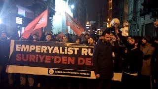 Halep'teki sivillere yönelik saldırılar İstanbul’da protesto edildi