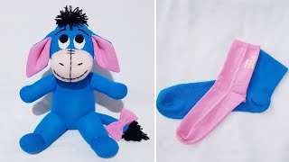 😍AMAZING BUT REAL/👌Cute donkey Eeyore made from socks/💕It's that easy to make kids happy