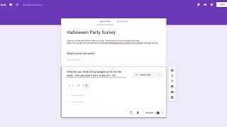 Google Forms - Linear Scale Questions