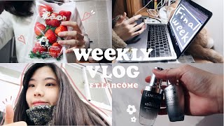 weekly vlog / 大二期末爆炸週\u0026小黑瓶7天實測✨ ft.Lancôme