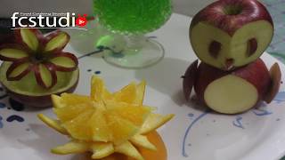 Lovely Apple \u0026 Malta Design- Fruit Carving \u0026 Cutting Garnish, Making Flowers Of Apple \u0026 Malta