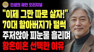 평생 함께 일한 60대 아내의 기가막힌 행동에 황혼 이혼을 결심한 이유 | 사연 | 오디오북 | 삶의 지혜