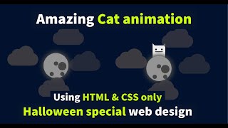 [HALLOWEEN special] CAT Animation web design using HTML and CSS only (hover effect) - 2020