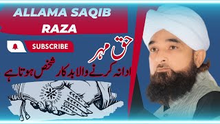 Islam Me Haq Mahir Kitna Hai|Haq Mahir Na Dene  Wala Badkar Hota Hai | Bayan Off Saqib Raza Mustafai