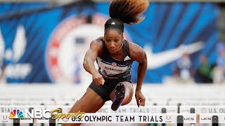 Keni Harrison, on a mission, conquers deep field in hurdles heats at Olympic Trials | NBC Sports