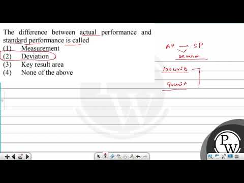 Which term is used to indicate difference between standard performance and actual performance?